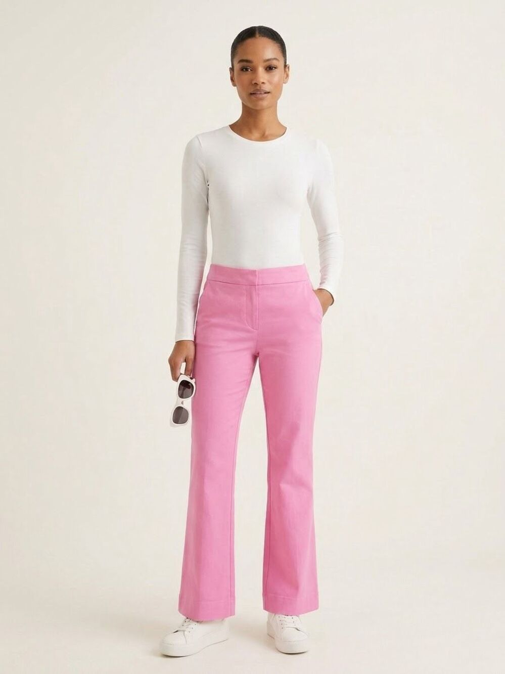 NWT J.Crew Factory Kelsey Flare Pant Pink Size 2 Cotton Blend Stretch BG357